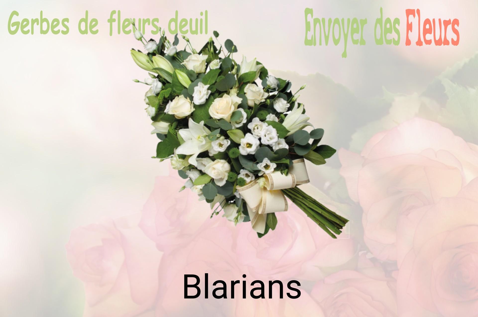 Gerbe de fleurs de deuil livrée à Blarians